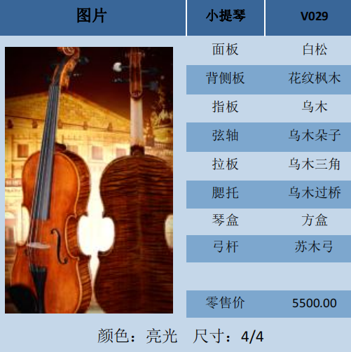 斯托立克拉克小提琴V029